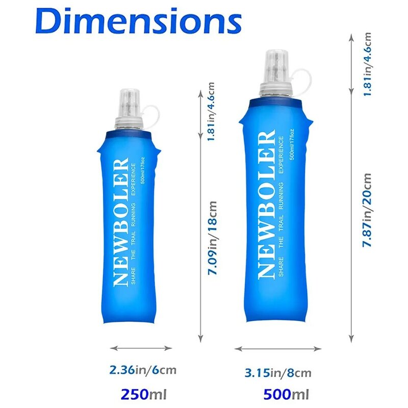 زجاجة ماء لينة قابلة للطي من البولي يوريثان ، حقيبة مياه قابلة للطي ، تشغيل ، التخييم ، المشي لمسافات طويلة ، 250 مللي ، 500 مللي