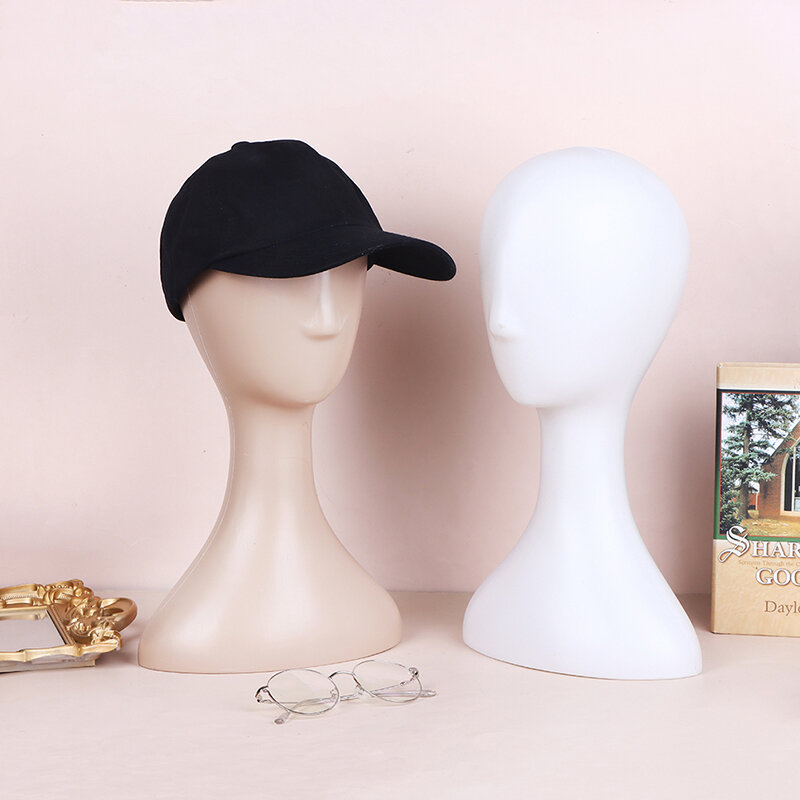 Pro weibliche Kunststoff abstrakte Schaufenster puppe Puppe Kopf Modell Perücke Hut Haar Display Stand halter