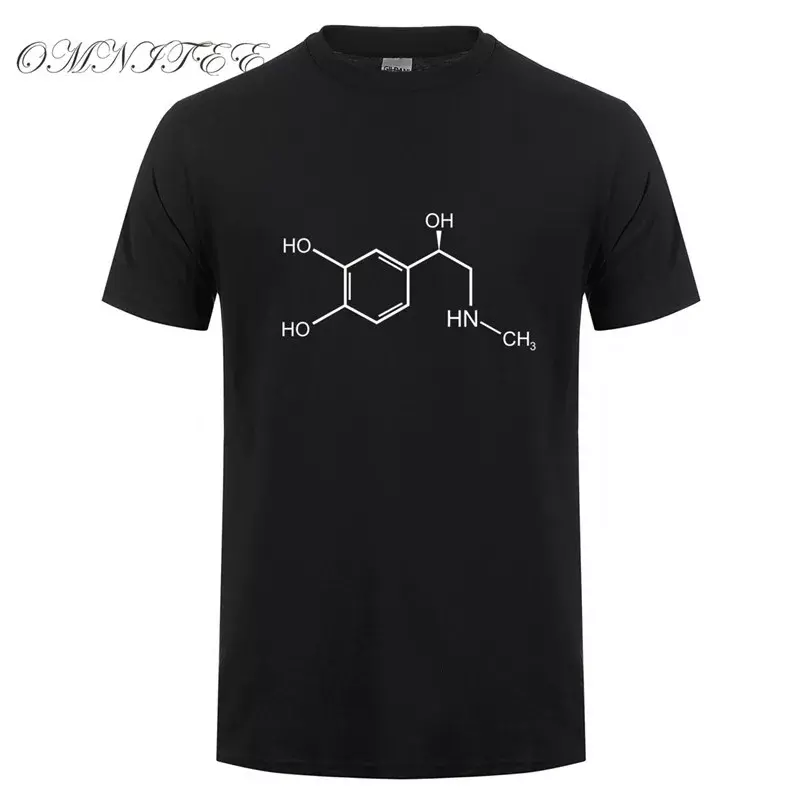 Omnitee เสื้อยืดสูตรโมเลกุลอะดรีนาลีนสำหรับผู้ชายเสื้อยืด epinephrine ตลกสไตล์ฤดูร้อนแขนสั้นผู้ชาย OT-572