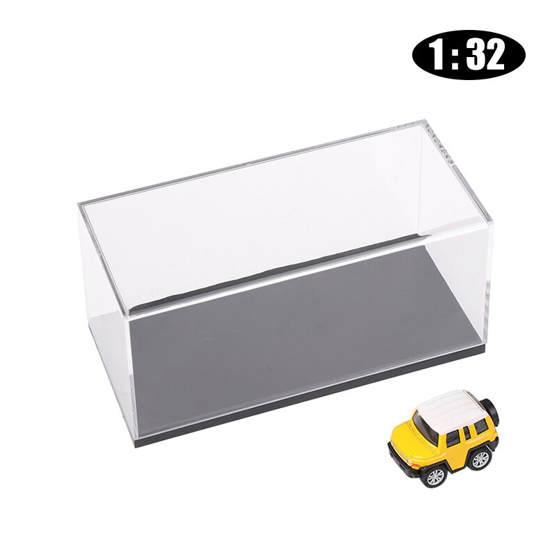 Skala 1:32 casing akrilik pelindung penutup keras kotak tampilan untuk Model mobil tahan debu tempat penyimpanan mainan miniatur