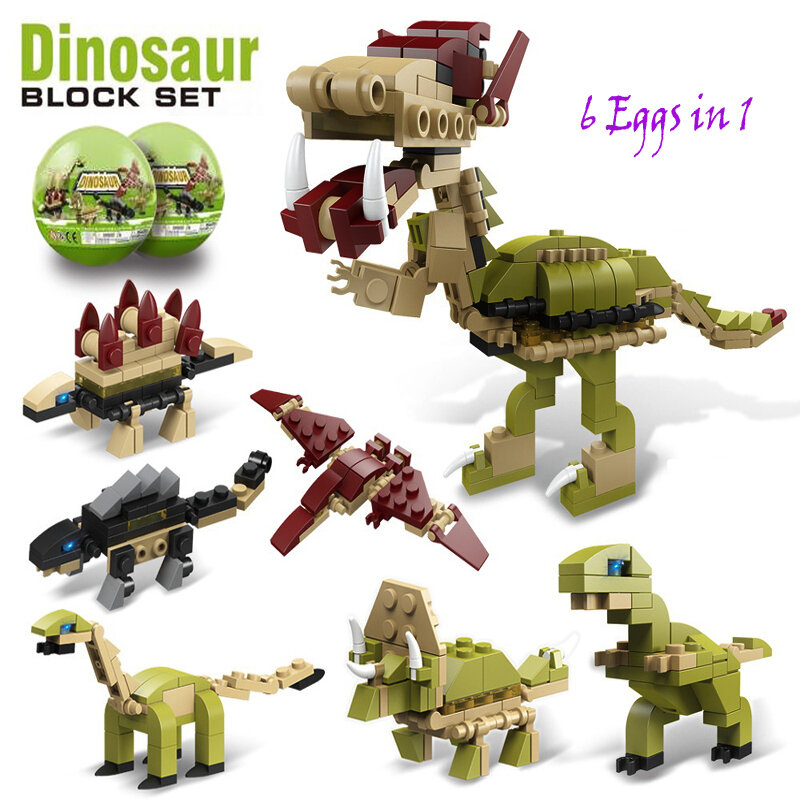 Jurassic World MOC Gashapon Twisted Dragon Egg Building Blocks Small Particles Dinosaur Puzzle Set Toys Children's Gifts