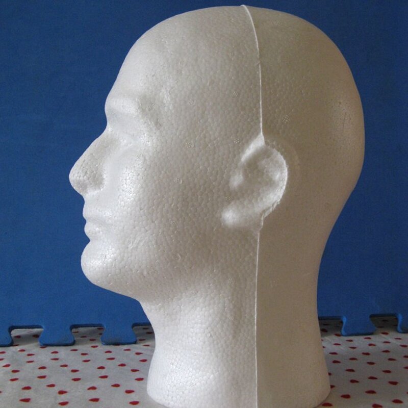 Cabeça de manequim branco para peruca masculina, cosmetologia Stand modelo, espuma branca, 3X