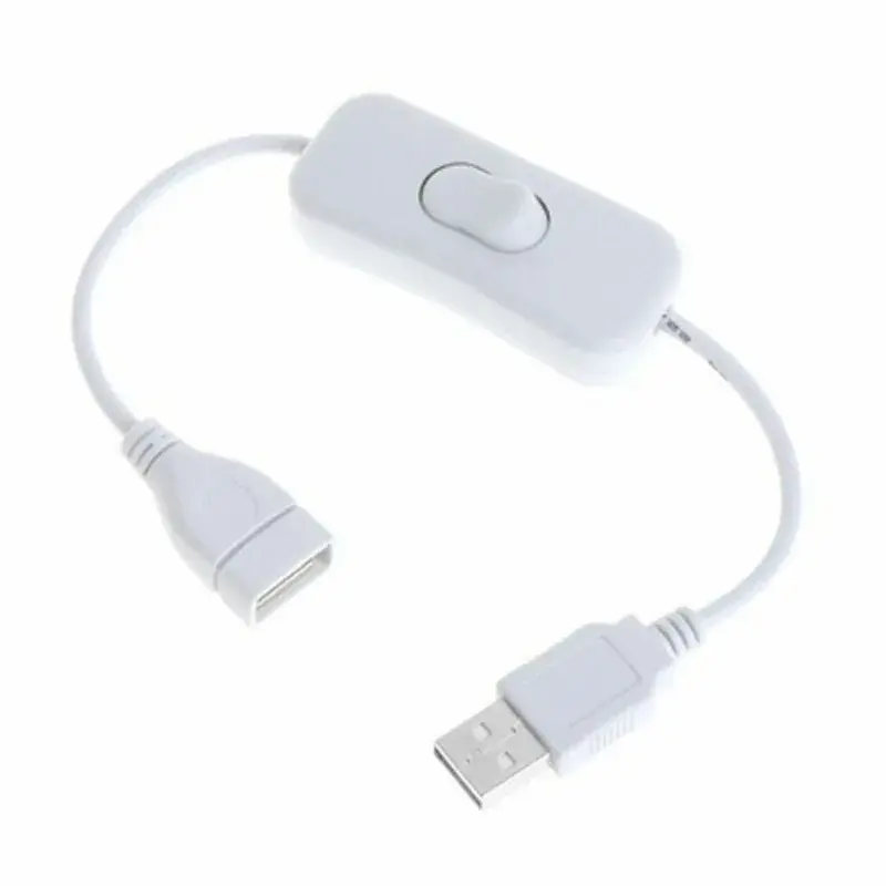 Câble USB avec rallonge mâle vers femelle marche/arrêt pour ventilateur de lampe, câble d'alimentation, adaptateur T Vets, 28cm, durable, salle de bain