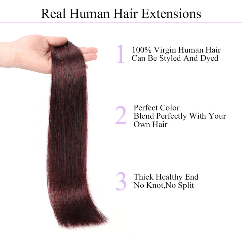 Clip In Human Hair Extensions Clip Ins Real Human Hair Extensions Double Weft Soft Natural Straight Remy Human Hair For Women
