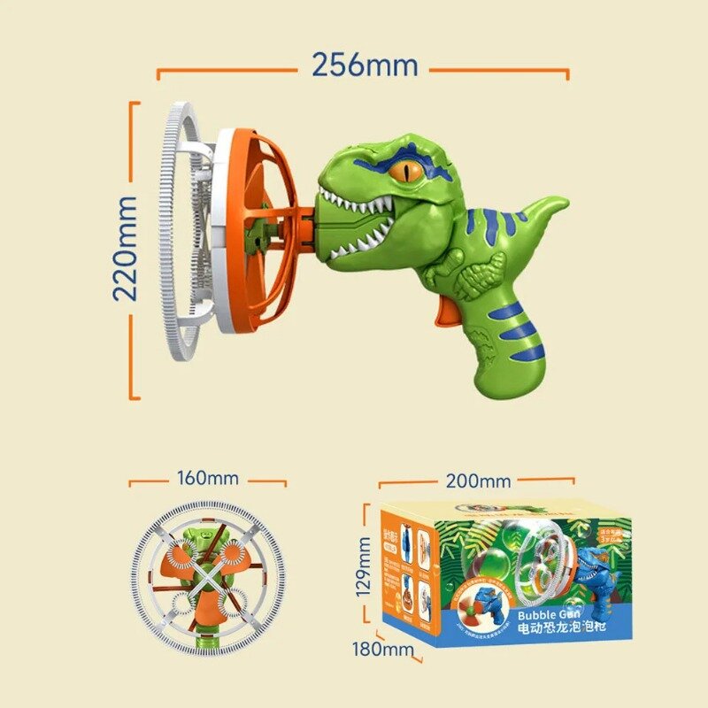 Bubble Gun Bubble Machine Adequado para Crianças e Crianças, Dinosaur Toys, Birthday Party Gifts