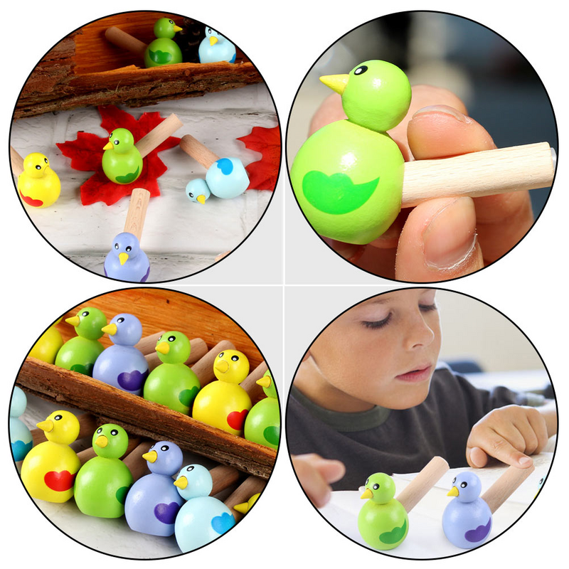 6 PCS Wooden Bird Whistle Children Toy Baby Educational Toys Animal Plaything Kids