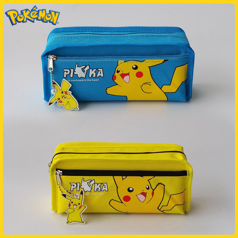 Estuche de lápices de dibujos animados de Pokémon, Bolsa Escolar de Pikachu, figuras de acción de Anime, caja de papelería de estudio, juguete de regalo Kawaii para niños