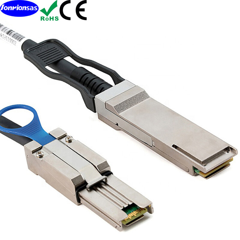 LONRIONSAS-Cable híbrido Min SAS, Cable externo SAS de cobre para NetApp DS4243 DS4246 DS2246, # QSFP (SFF-8436) a SFF-8088