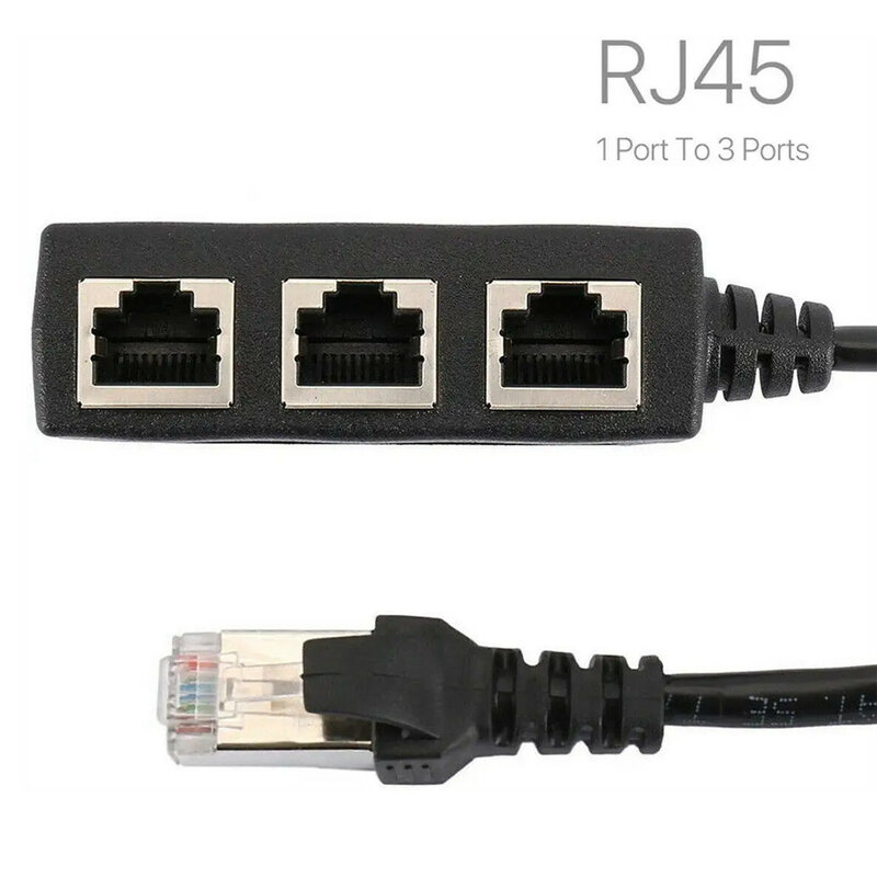 RJ45 Kabel Splitter Ethernet 1 Male To 3 Female LAN Ethernet Splitter untuk Cat5 Cat6 LAN Ethernet Socket Connector Adapter