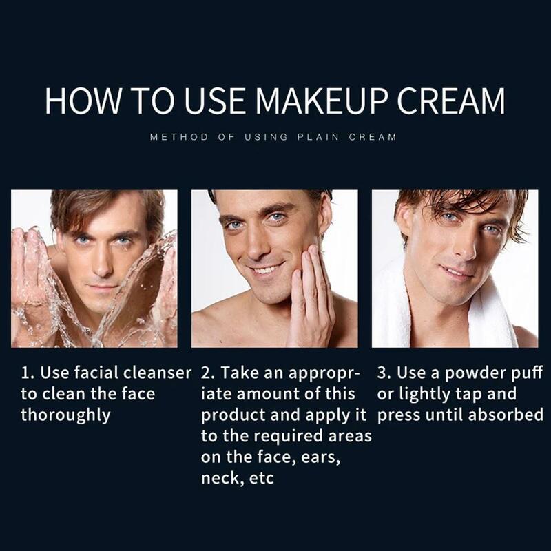Crema facial de maquillaje ligero para hombres, hidratante, brillo, cuidado de la piel diario, removedor de manchas oscuras y bolsas de ojos, tratamiento, 50g