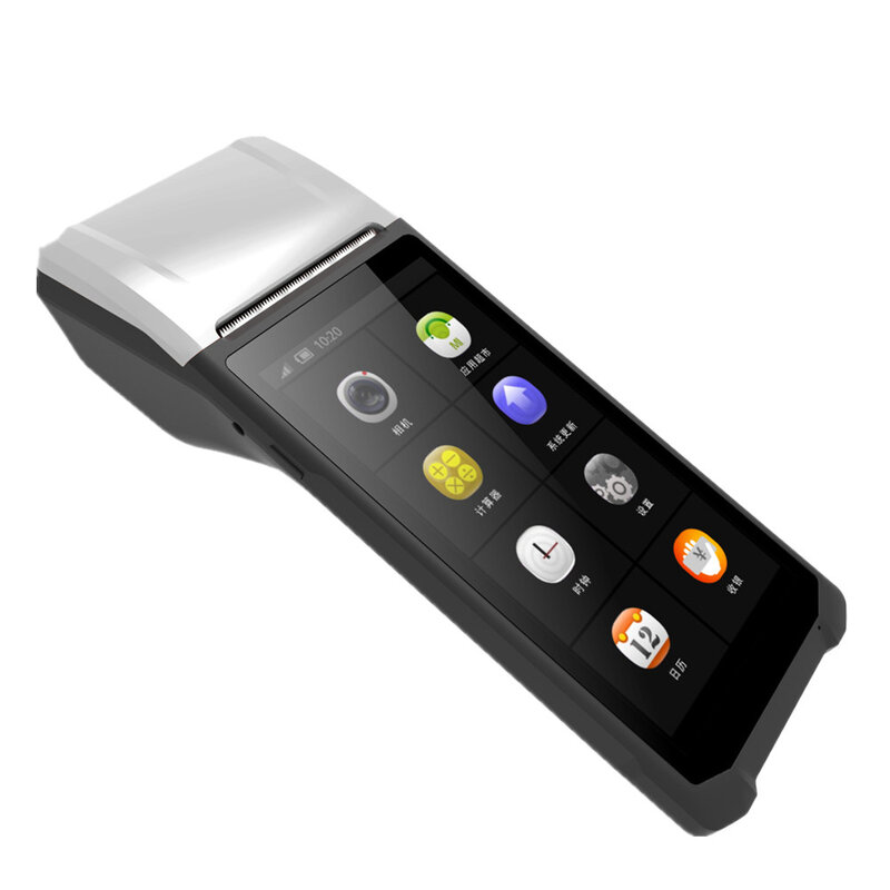 JEPOD JP-Q005 sistem pos seluler, terminal pembaca kode batang genggam Android 3G/4G 2G + 16G dengan printer tanam