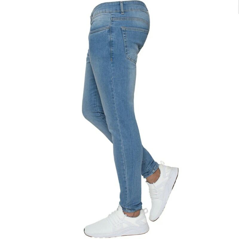 Pantalones vaqueros elásticos para hombre, Jeans ajustados de corte Regular, informales, clásicos, ropa de calle, color azul, moda de negocios, primavera y otoño