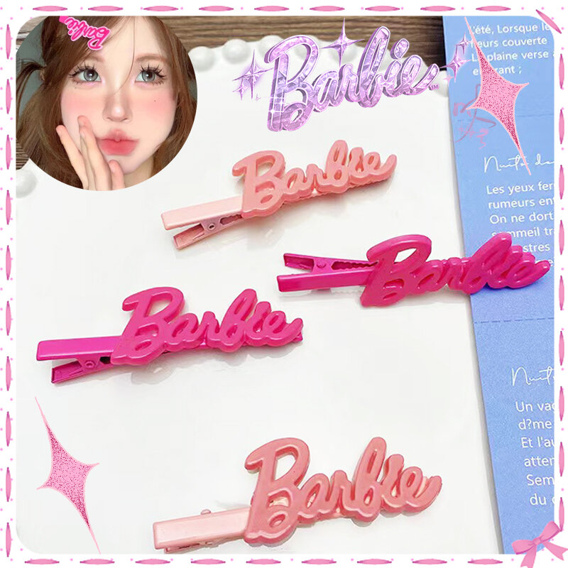 Grampos de cabelo Barbie para meninas, enfeites Kawaii Trendy, estilo rosa Y2K, decoração elegante retro, adorável doce e presente feminino, fofo e moderno, crianças