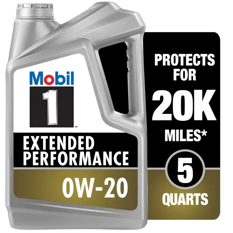 Mobil 1拡張パフォーマンスフル合成モーターオイル、0w-20、5クォート