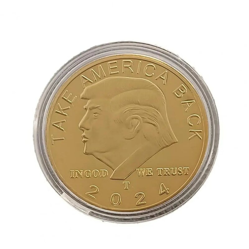 Памятная монета с головой президента, портрет 2024 из нержавеющей стали, полированная коллекция, праздничный подарок, искусственная сувенирная монета В президентском стиле