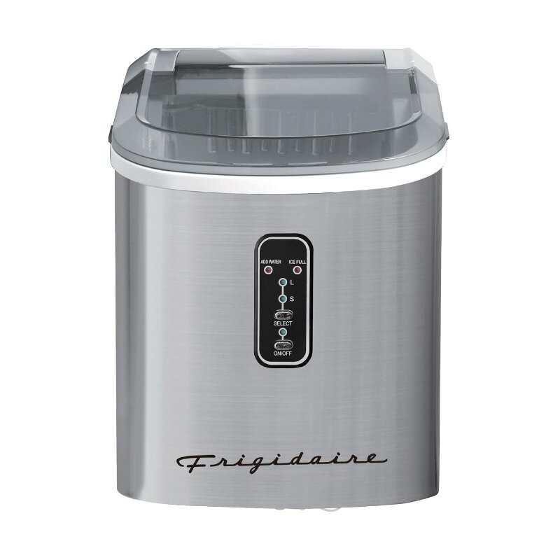 Frigidaire EFIC103-AMZ-SC Counter Top Maker with Over-Sized Ice Bucket, Stainless Steel, Self Cleaning Function
