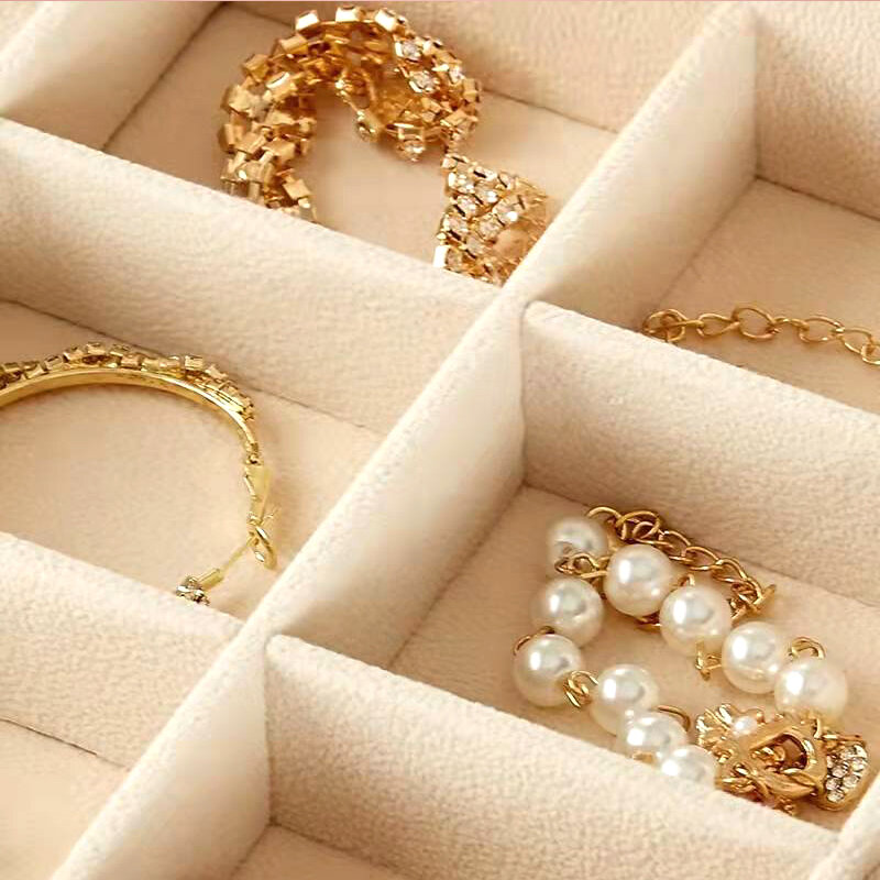 Caja organizadora de joyas para mujer, Vitrina con 12 cajones para collares, anillos, pendientes y pulseras