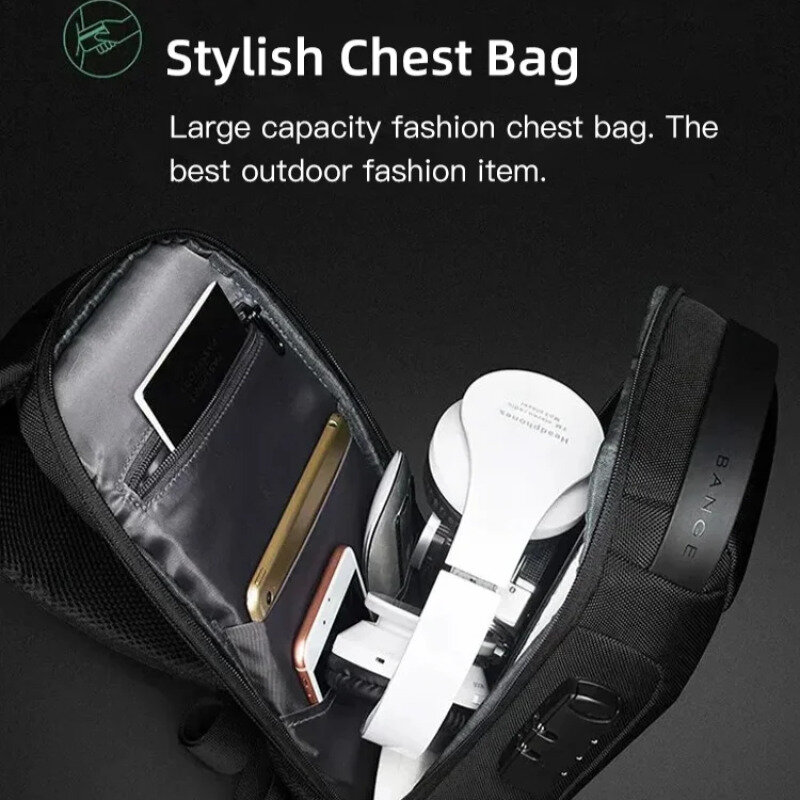 Вместительная водонепроницаемая сумка через плечо с защитой от кражи, нагрудная сумка для мальчиков, мотоциклетная нагрудная сумка
