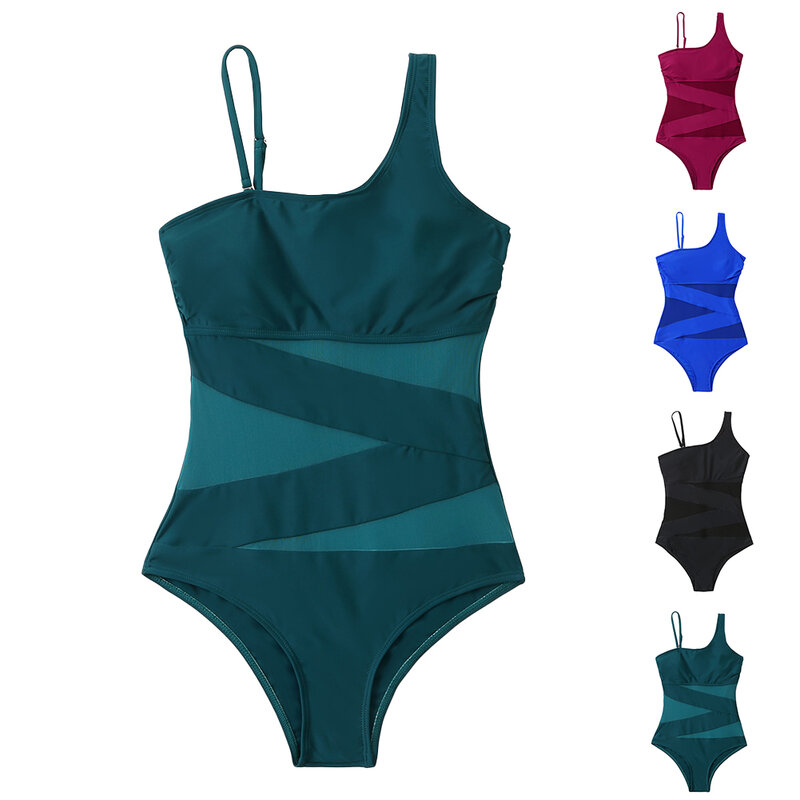 Seksowne kobiety elastyczny strój kąpielowy body wyszczuplające przejrzeć oddychającą kontrolę brzucha kostium kąpielowy usztywniane Bikini