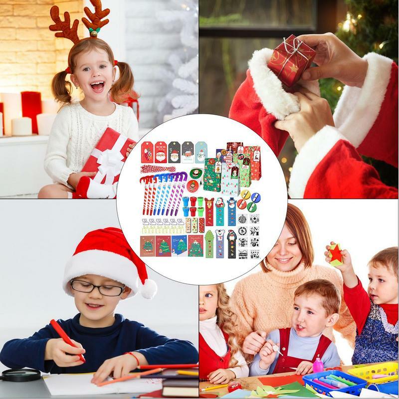 Juego de regalo de papelería navideña para niños, caja de regalo de papelería para estudiantes, suministros de papelería de mano de obra fina para jardín de infantes