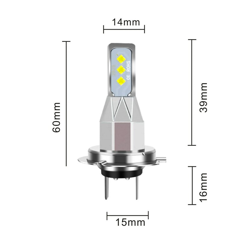 Super Bright CSP LED luz de nevoeiro para carro, lâmpada diurna, farol de condução automática, lâmpadas de feixe altas e baixas, 2X, 100W, H4, H7