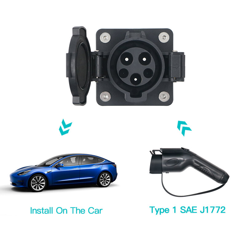 32/50A 1P 7.2/9.2KW Type 1 SAE J1772 Standard Charger Connector Car Ev Socket Charging For Electric Vehicle Accessories