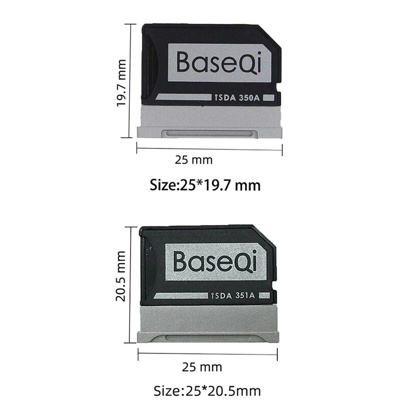 BaseQi Für Microsoft Oberfläche Book1/2/3 13,5 zoll Micro SD Adapter Sbook I/II/II 13'' aluminium Minidrive 350A