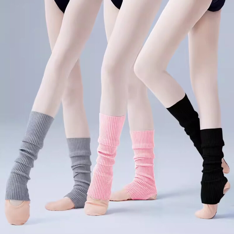 Lolita kaus kaki panjang rajut wanita, penghangat kaki Yoga menari balet musim dingin untuk latihan kebugaran