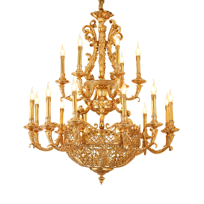 Xuanzhao royal empire estilo cobre lâmpada do teto luzes pingente de luxo grande tamanho bronze lustre luxo enormes lustres