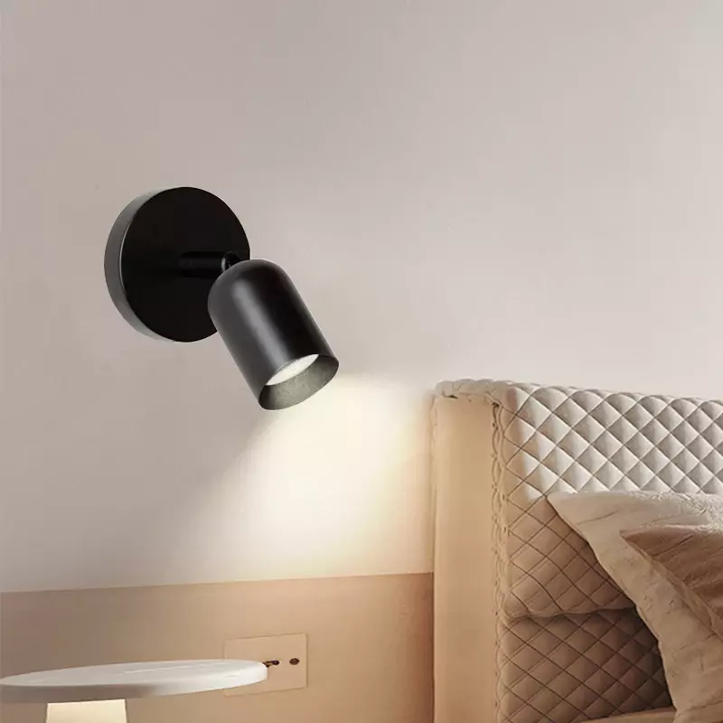 Lámpara de pared LED E27 de estilo nórdico, accesorio minimalista de una sola cabeza para dormitorio, mesita de noche, comedor, cafetería, luces de decoración interior