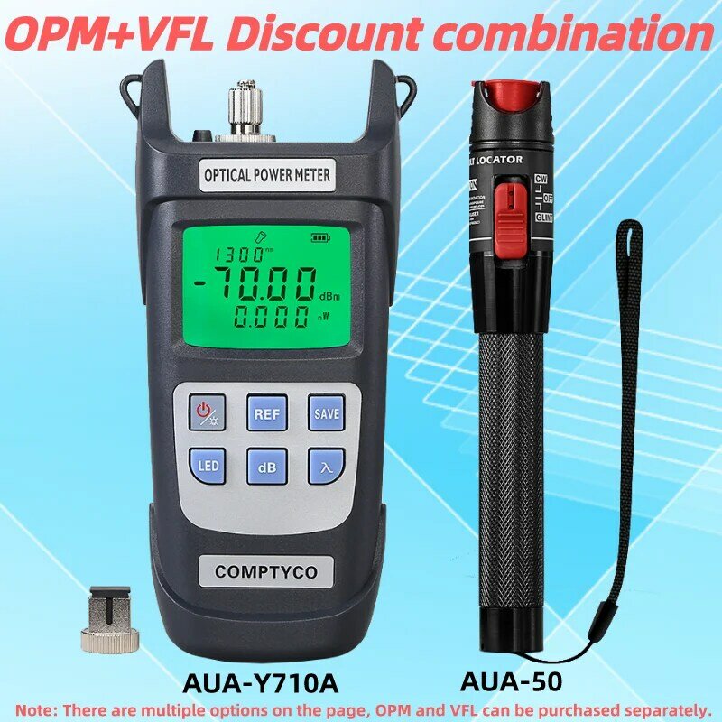 FTTH Fiber Tester Tool Kit (Optional) AUA-Y710A Optical Power Meter(OPM -70 ~+10dBm)&Visual Fault Locator(50/1/10/20/30mw VFL)