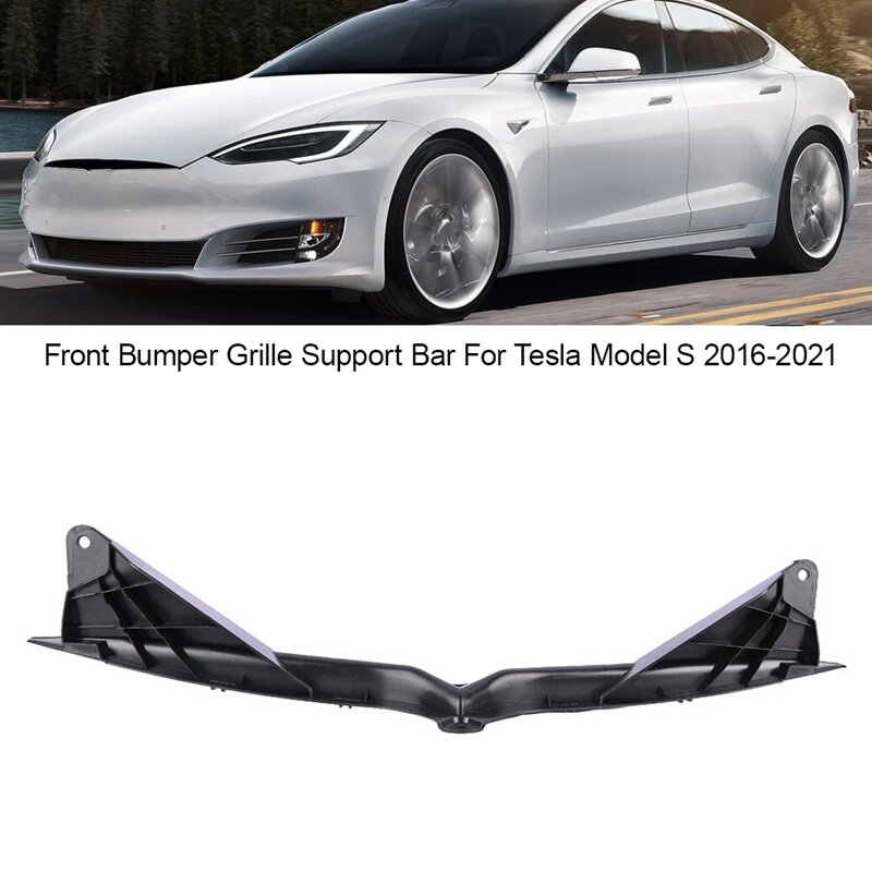 Batang pendukung Bumper depan otomotif, 1 buah perlengkapan otomotif hitam untuk Tesla Model S 2016-2021 1062472-00-F 106247200F