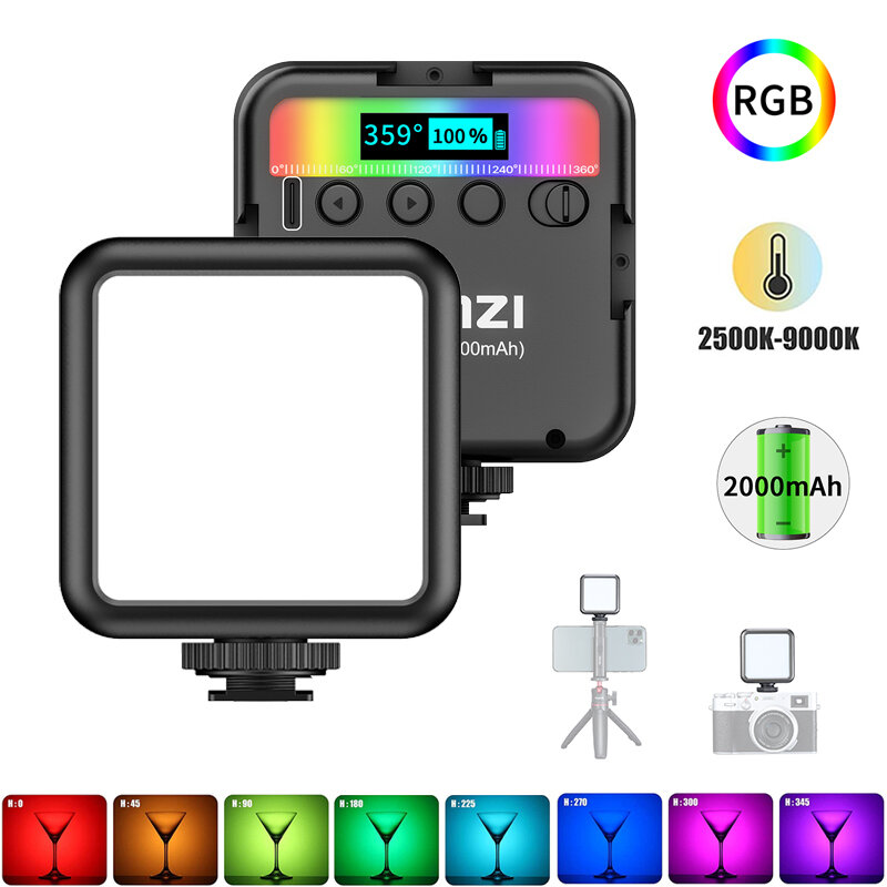 VIJIM Ulanzi VL49 Full Color RGB LED Video Light 2500K-9000K 800LUX Magnetic Mini Fill 3 Cold Shoe 2000mAh Type-C Camera Light