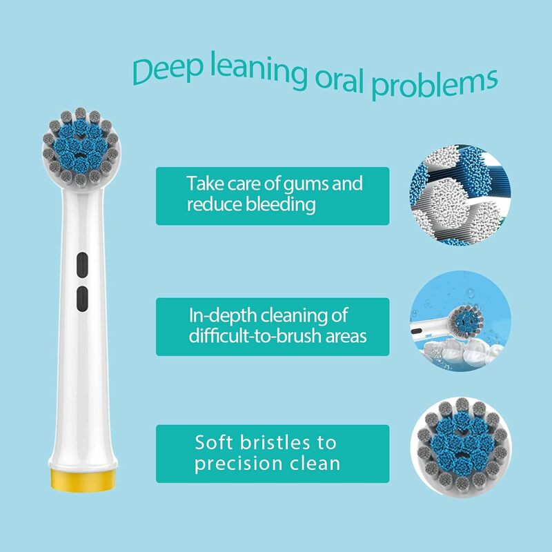 Cabezales de repuesto para cepillo de dientes eléctrico, cerdas Ultra suaves, cuidado de encías sensibles, boquillas para Oral B