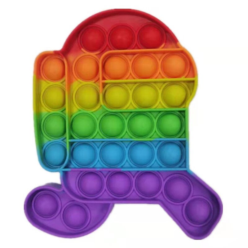 Anti-Stress Rainbow Bubble Pops Fidget Brinquedos para Crianças, Alívio do Estresse, Squishy, Simples, Dimple, Sensorial, Autismo, Necessidade Especial, Sua