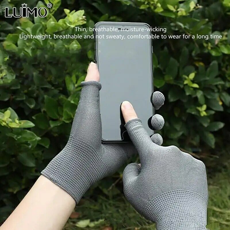 Guantes de nailon transpirables para pantalla táctil para hombre y mujer, manopla de medio dedo para exteriores, militares, Fitness, sin dedos