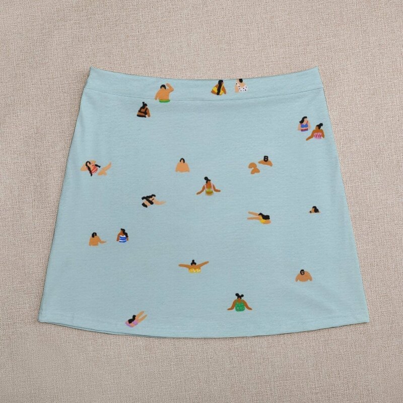 Minifalda azul para mujer, ropa coreana elegante