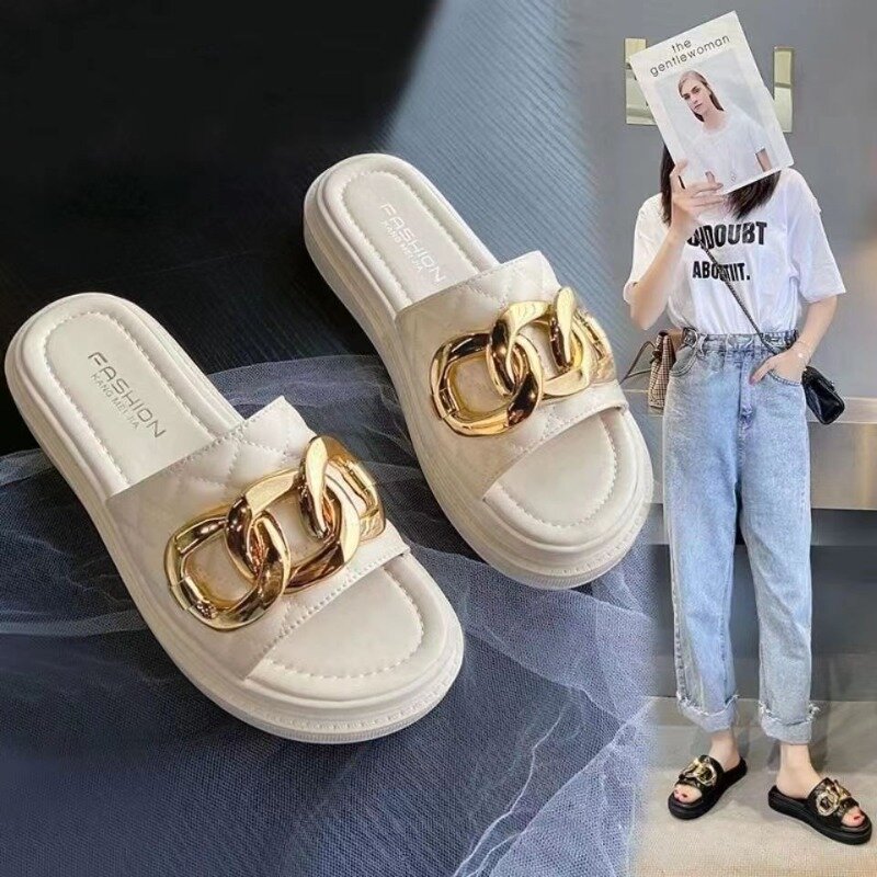 Soft and Thick Sole Slippers for Women's New Summer Outgoing Versatile Student Sandals and Slippers for Women's Slippers
