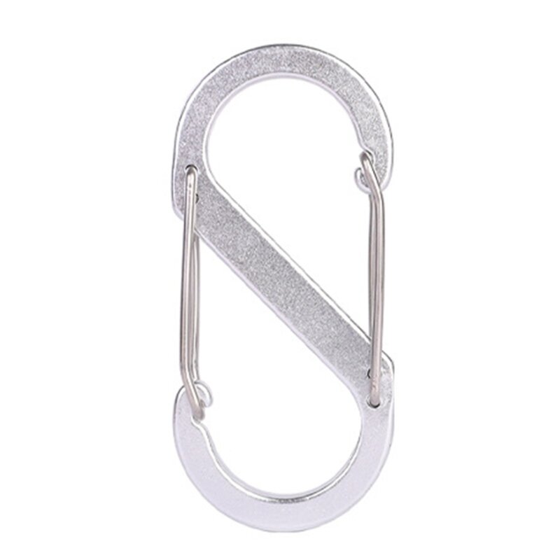 Aluminum Alloys Mini S Shaped Carabiner Double Clip Hook Keychains Carabiner Clip Attachments for Camping Fishing Hikings