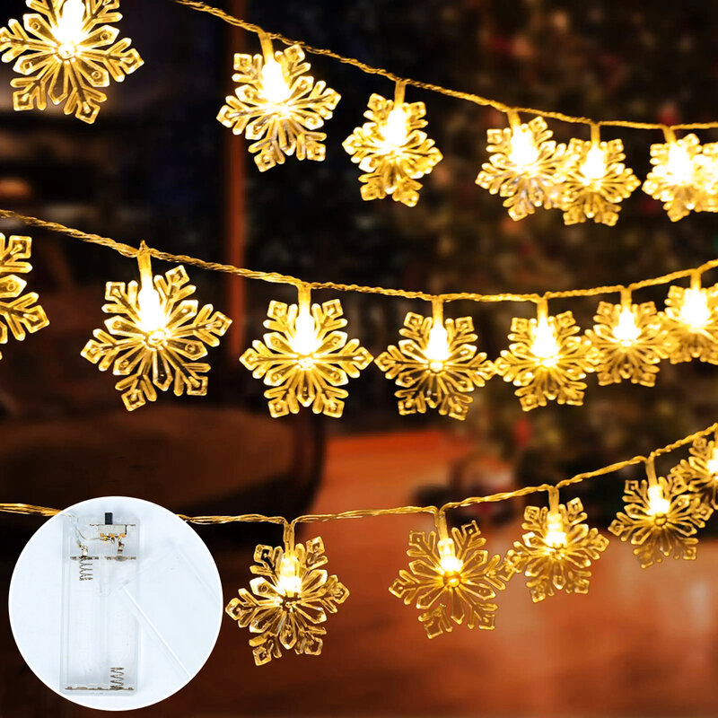Lampu LED Kepingan Salju Dekorasi Natal untuk Rumah Gantung Karangan Bunga Ornamen Natal Dekorasi Pohon Natal Noel Navidad 2022 Tahun Baru 2023
