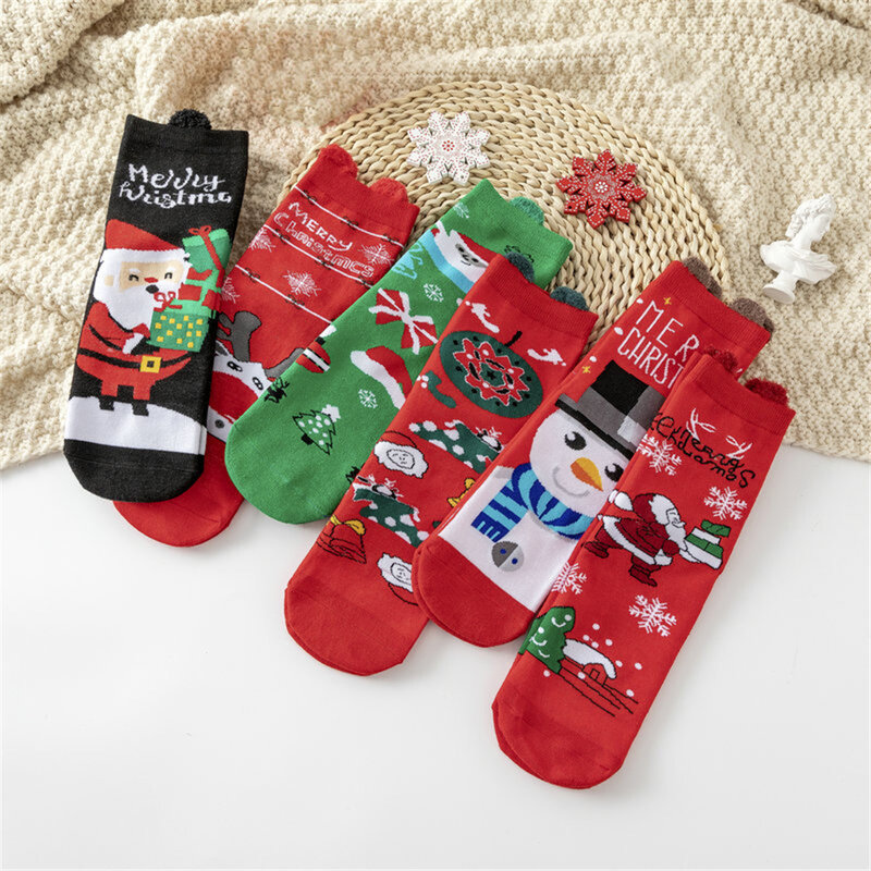 Рождественские хлопковые Мультяшные носки, Рождественское украшение для дома, рождественские носки, украшения, подарки, товары для рождевечерние на новый год