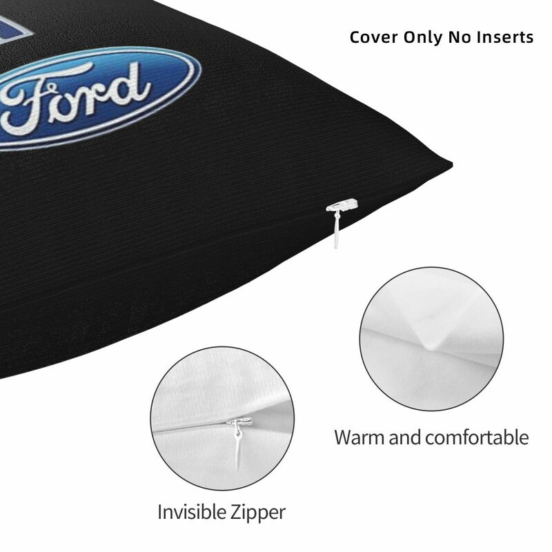 Ford Mustang Square Pillowcase Pillow Cover Polyester Cushion Zip Decorative Comfort Throw Pillow for Home Bedroom
