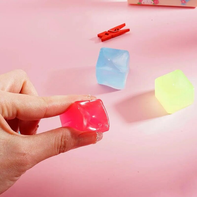 Mainan bola stres blok es TPR Mini Anti stres Squishy mainan transparan baru mainan Remas kubus dekompresi Fi Y1I6