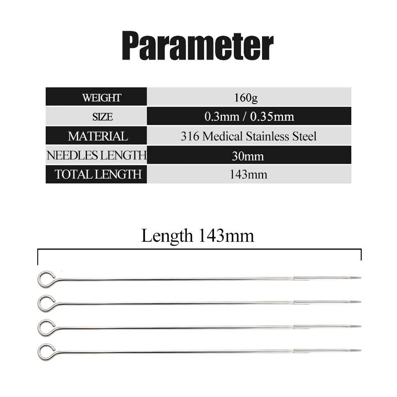 Sotica 50 قطعة إبر الوشم المتاح العقيمة 0.3/0.35 مللي متر القياسية RL RS RM M1 الوشم الإبر ل ماكياج الوشم آلة لوازم