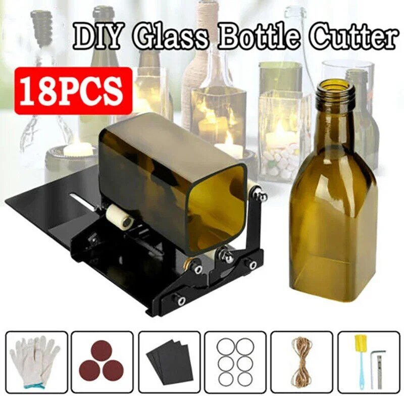 Cortador de botellas de vidrio, herramienta de corte cuadrada y redonda, esculturas de vino y cerveza, máquina de corte de vidrio DIY