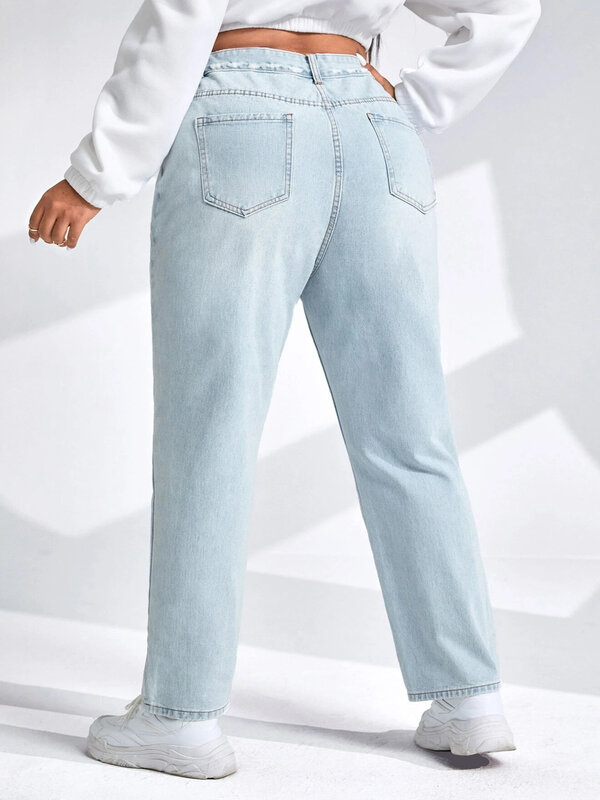 Jean effilé taille haute pour femme, pantalon en Denim, coupe longue, style sarouel, grande taille, collection printemps 2023