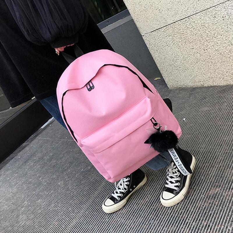 Tas ransel kanvas wanita, kantung penyimpanan tas sekolah Tamasya Perjalanan kasual gaya Korea