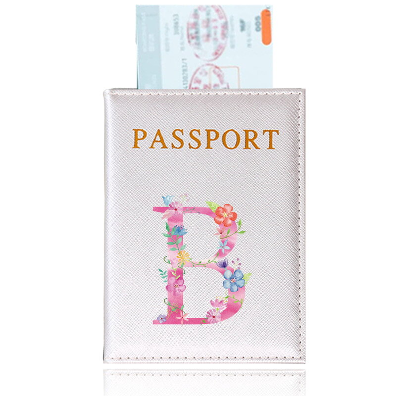 Soporte para pasaporte, funda protectora impermeable para viaje, serie de letras rosas, soporte para Plan aéreo, accesorios de viaje