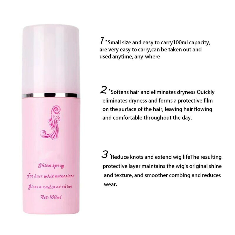 Plussign-Spray para el cuidado del cabello humano y pelucas sintéticas, paquetes de cabello desenredantes, solución para el cuidado del cabello, acondicionador, 100Ml/botella