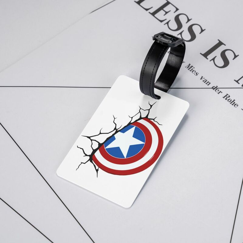 Personalizado Capitão América Bagagem Tag para Mala De Viagem, Tampa De Privacidade, Nome ID Card